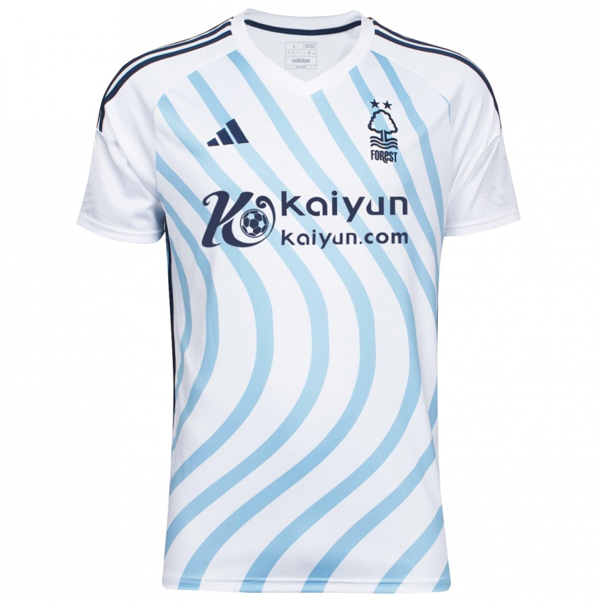 Niño Camiseta Taiwo Awoniyi #9 Blanco Azul 2ª Equipación 2023/24 La Camisa