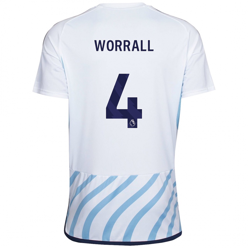 Niño Camiseta Joe Worrall #4 Blanco Azul 2ª Equipación 2023/24 La Camisa