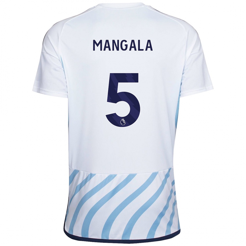 Niño Camiseta Orel Mangala #5 Blanco Azul 2ª Equipación 2023/24 La Camisa