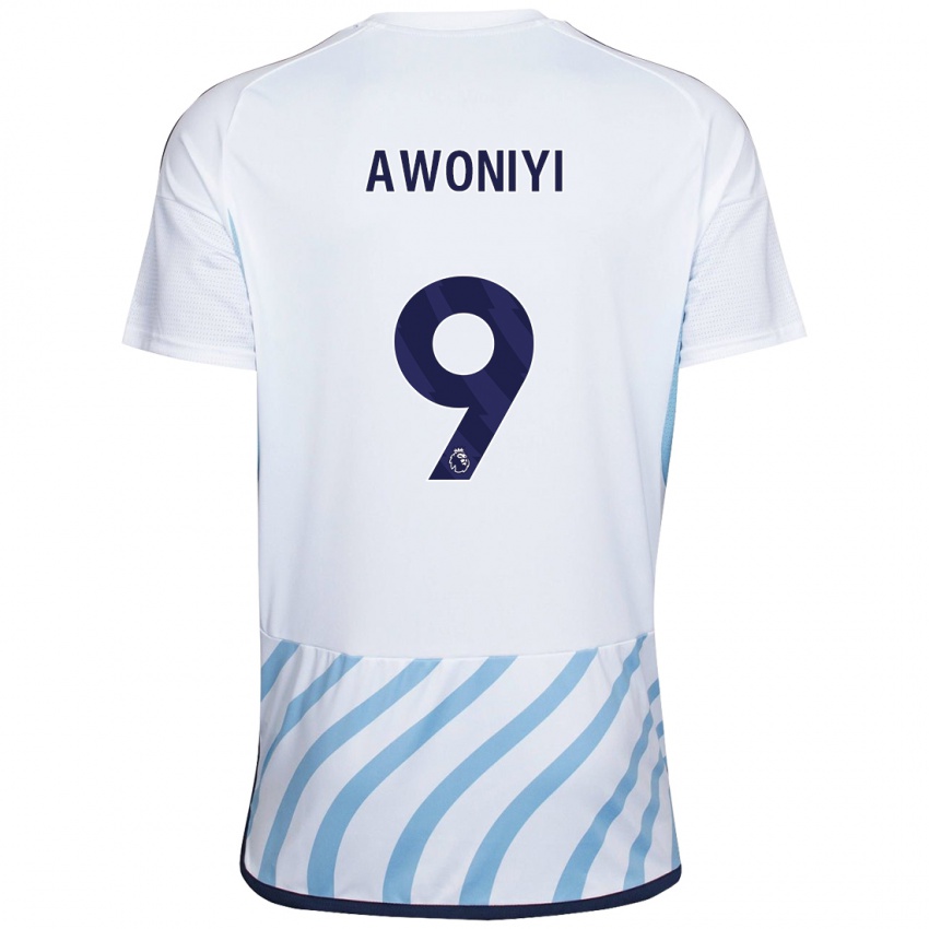 Niño Camiseta Taiwo Awoniyi #9 Blanco Azul 2ª Equipación 2023/24 La Camisa