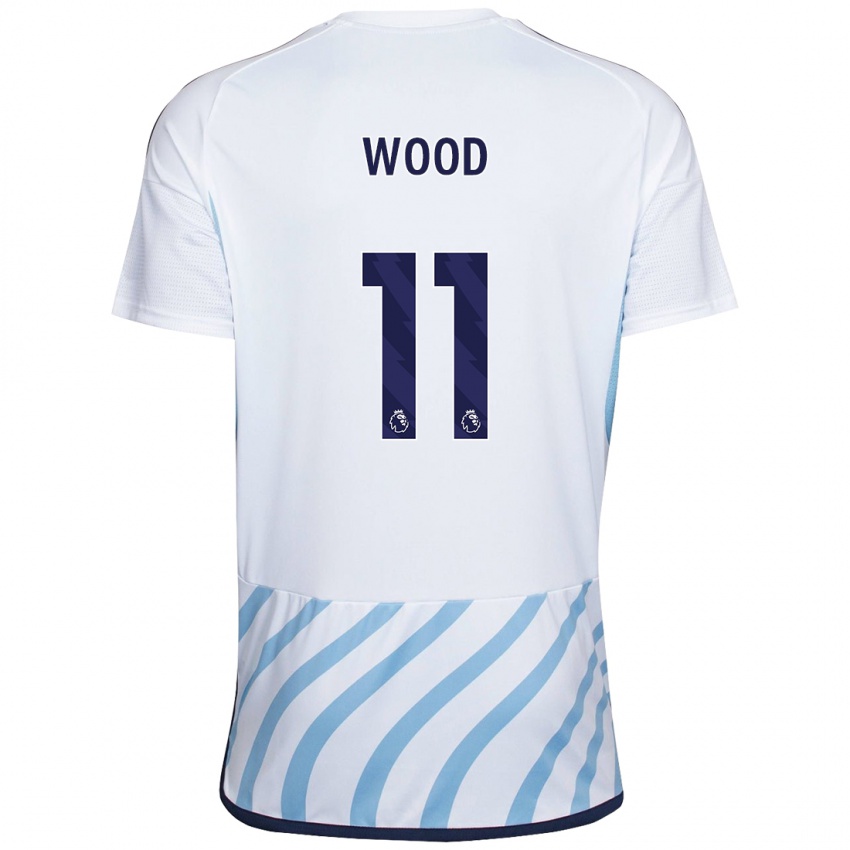 Niño Camiseta Chris Wood #11 Blanco Azul 2ª Equipación 2023/24 La Camisa