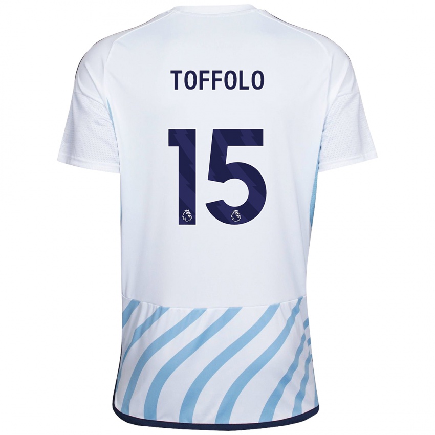 Niño Camiseta Harry Toffolo #15 Blanco Azul 2ª Equipación 2023/24 La Camisa