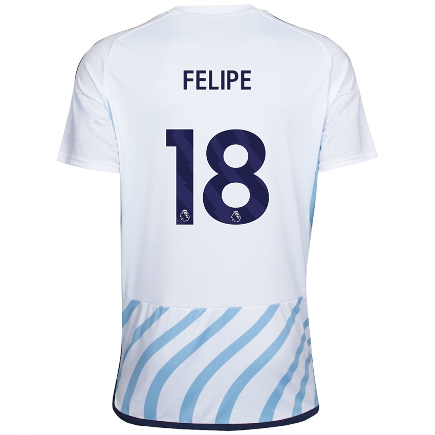 Niño Camiseta Felipe #18 Blanco Azul 2ª Equipación 2023/24 La Camisa