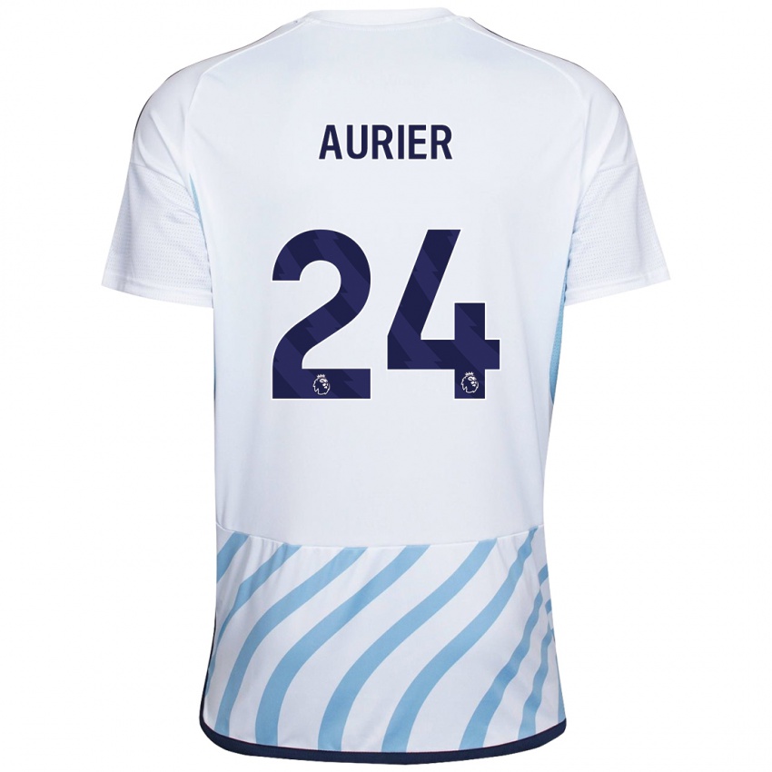 Niño Camiseta Serge Aurier #24 Blanco Azul 2ª Equipación 2023/24 La Camisa