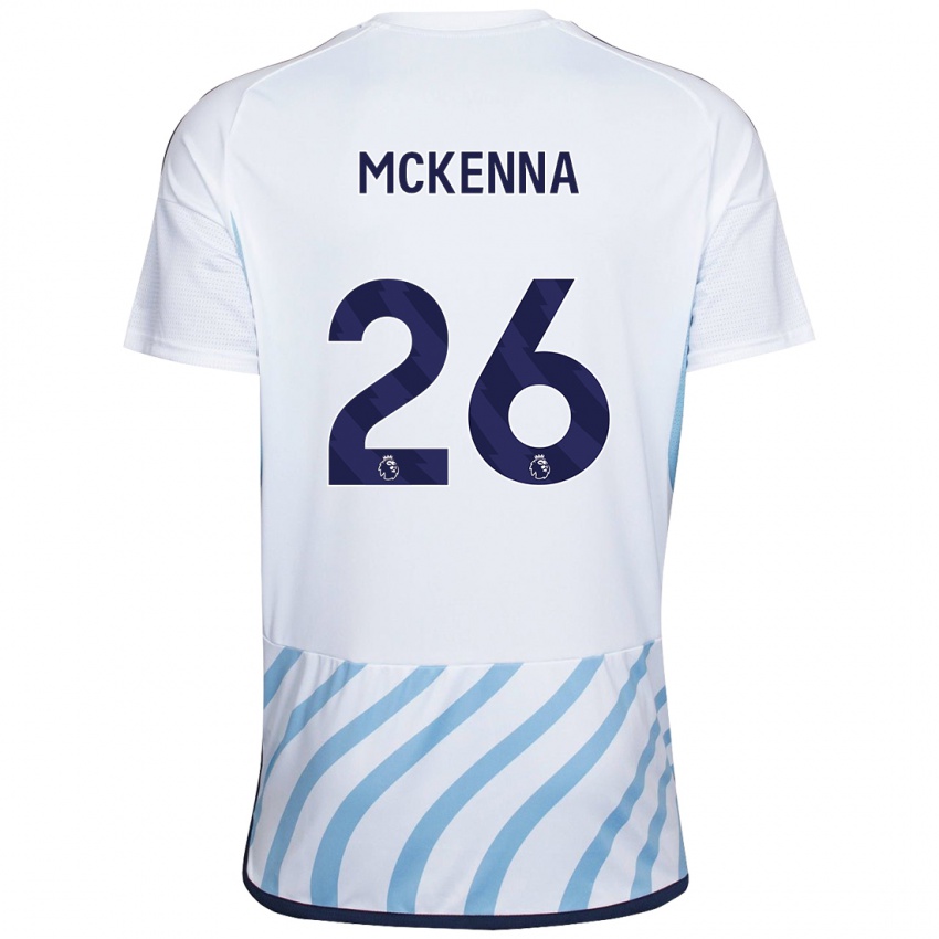 Niño Camiseta Scott Mckenna #26 Blanco Azul 2ª Equipación 2023/24 La Camisa