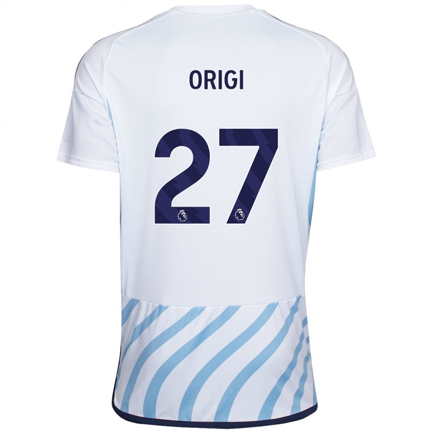 Niño Camiseta Divock Origi #27 Blanco Azul 2ª Equipación 2023/24 La Camisa