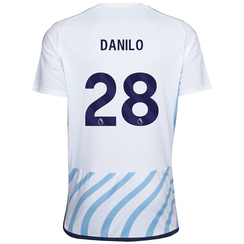 Niño Camiseta Danilo #28 Blanco Azul 2ª Equipación 2023/24 La Camisa