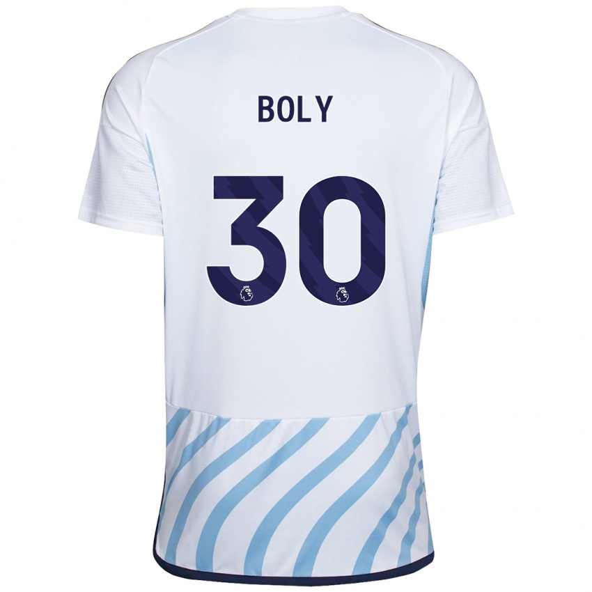 Niño Camiseta Willy Boly #30 Blanco Azul 2ª Equipación 2023/24 La Camisa