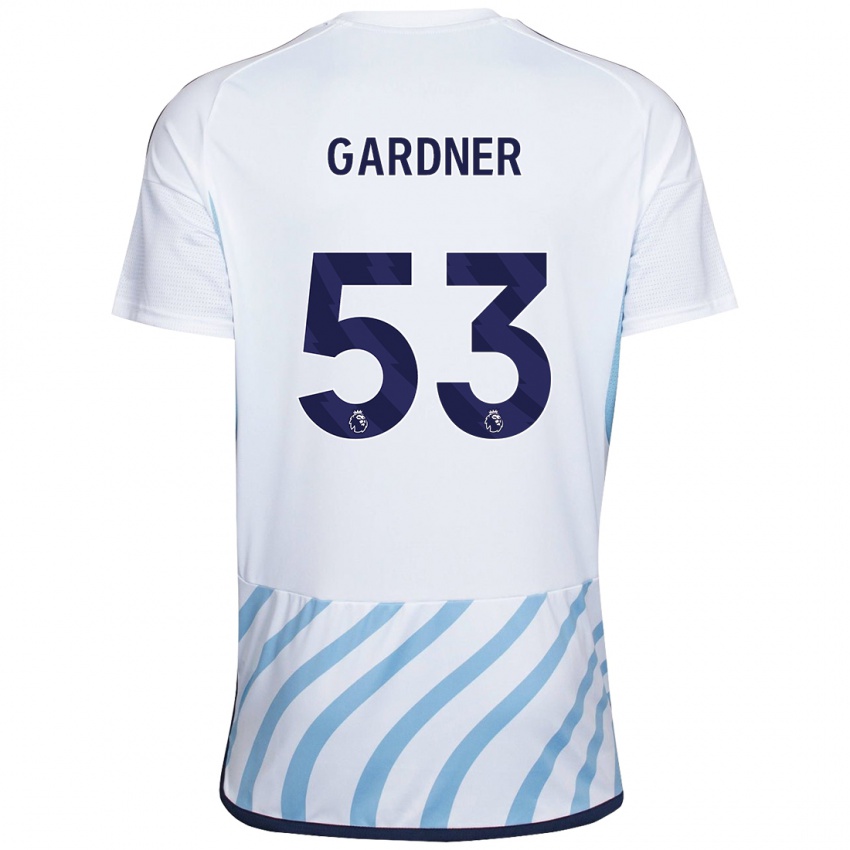 Niño Camiseta Joe Gardner #53 Blanco Azul 2ª Equipación 2023/24 La Camisa