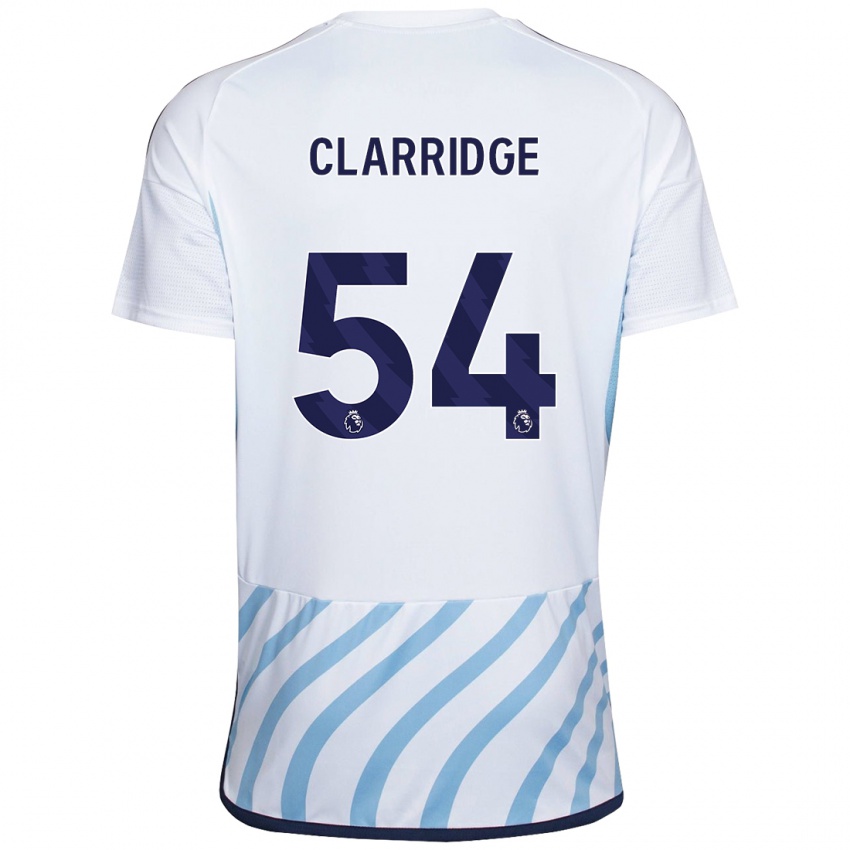 Niño Camiseta James Clarridge #54 Blanco Azul 2ª Equipación 2023/24 La Camisa