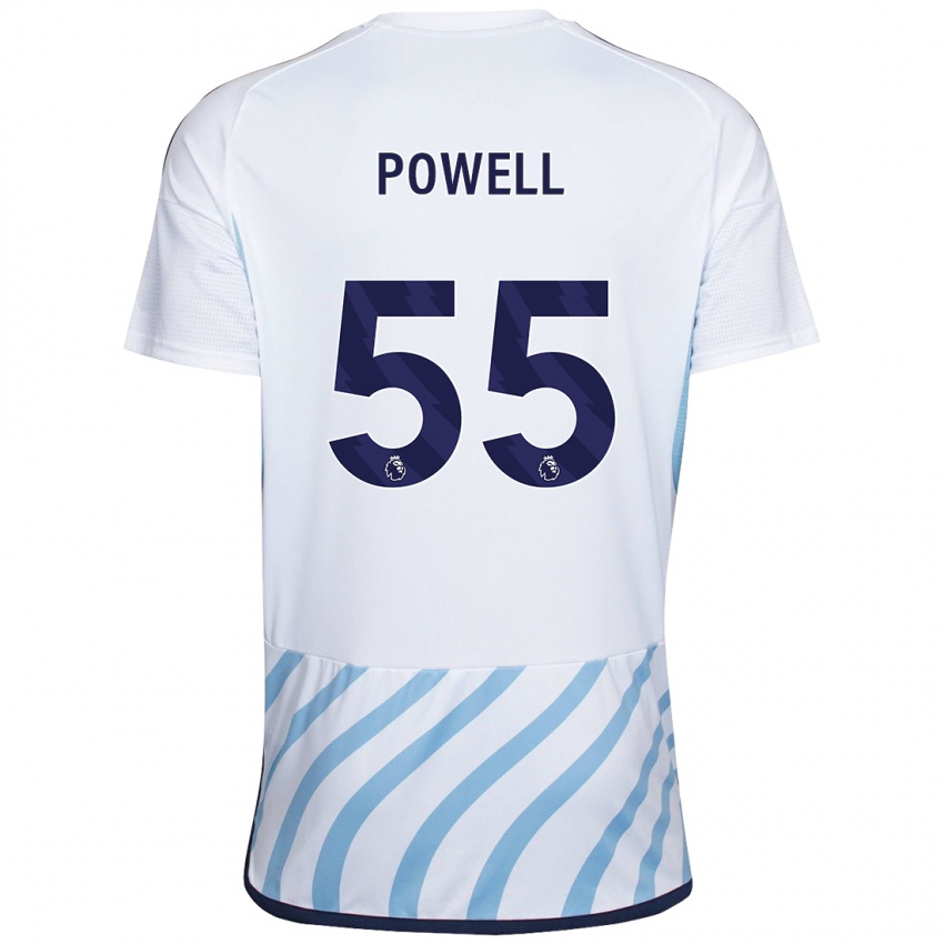 Niño Camiseta Josh Powell #55 Blanco Azul 2ª Equipación 2023/24 La Camisa