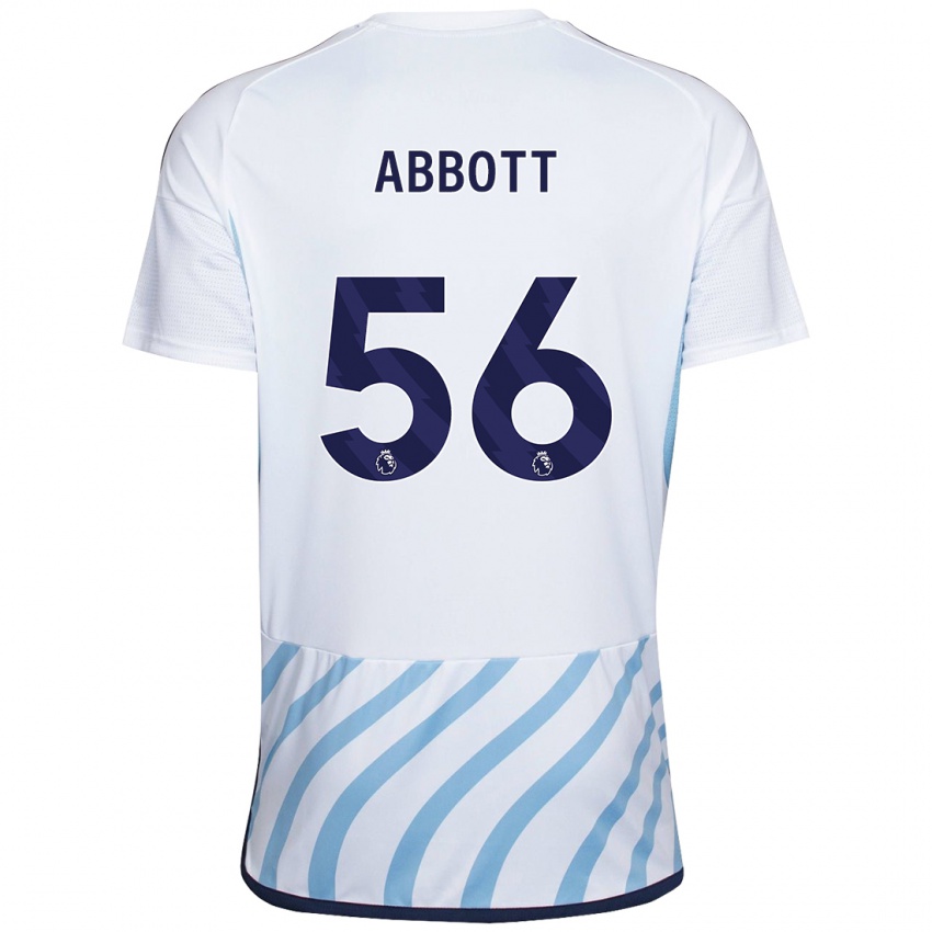 Niño Camiseta Zach Abbott #56 Blanco Azul 2ª Equipación 2023/24 La Camisa