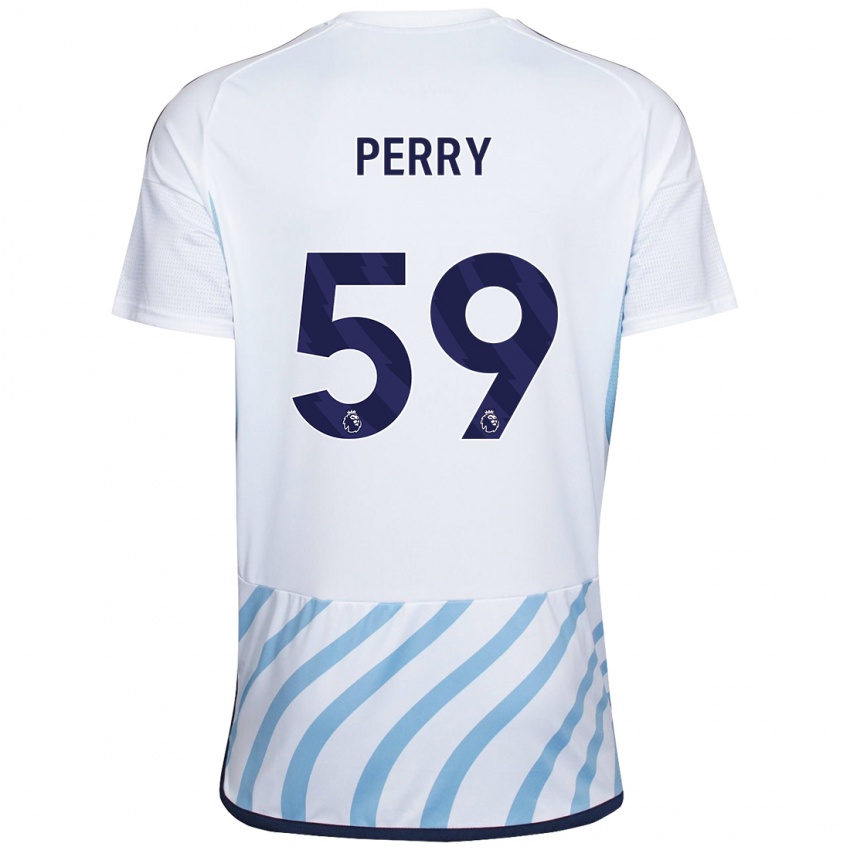 Niño Camiseta Ben Perry #59 Blanco Azul 2ª Equipación 2023/24 La Camisa