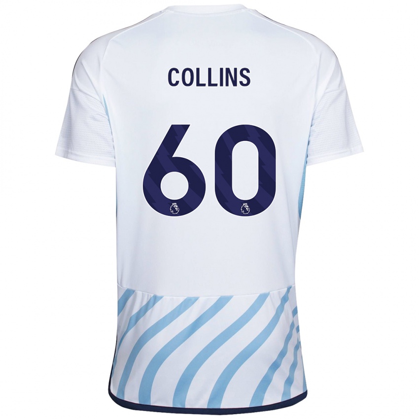 Niño Camiseta Sam Collins #60 Blanco Azul 2ª Equipación 2023/24 La Camisa