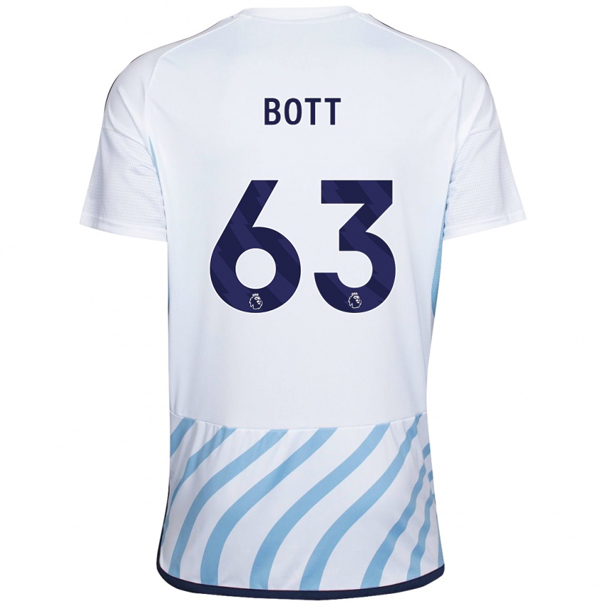 Niño Camiseta Aaron Bott #63 Blanco Azul 2ª Equipación 2023/24 La Camisa