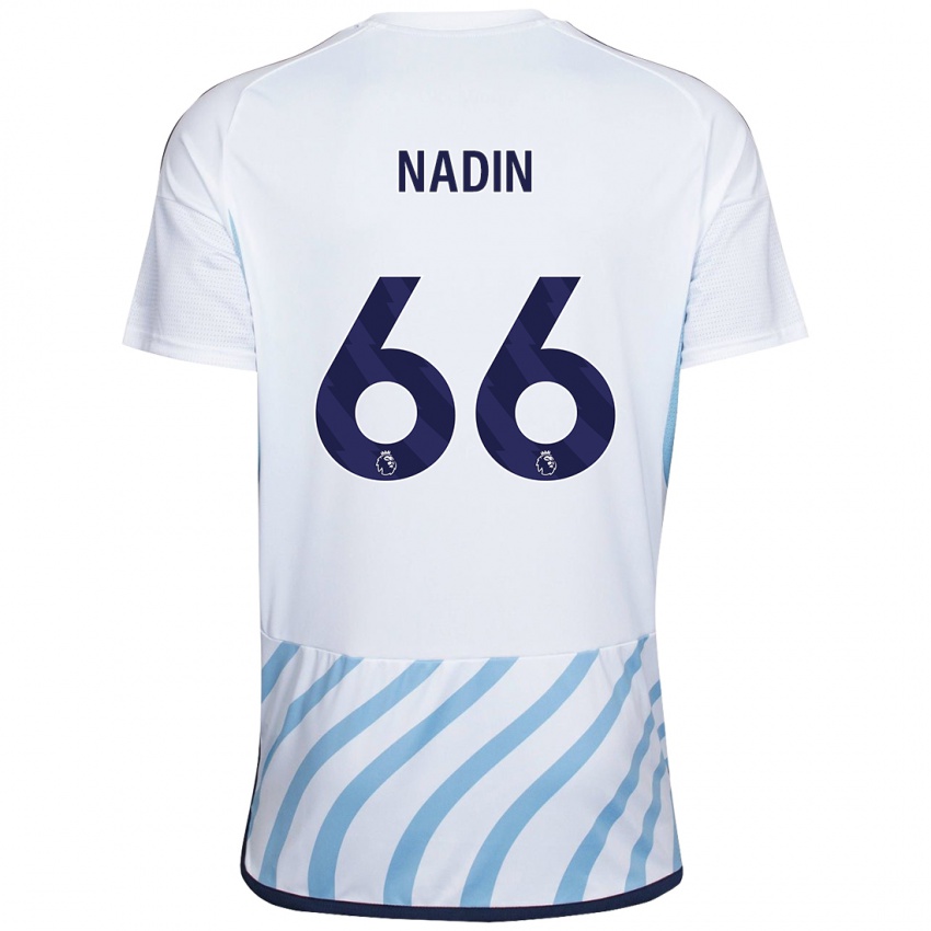 Niño Camiseta Jack Nadin #66 Blanco Azul 2ª Equipación 2023/24 La Camisa