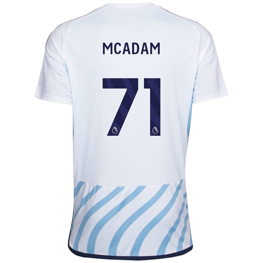 Niño Camiseta Kyle Mcadam #71 Blanco Azul 2ª Equipación 2023/24 La Camisa