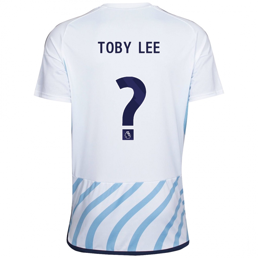 Niño Camiseta Toby Lee #0 Blanco Azul 2ª Equipación 2023/24 La Camisa