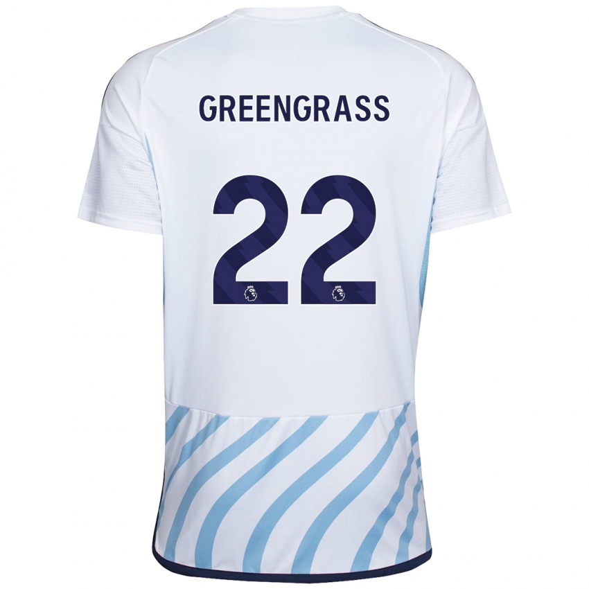 Niño Camiseta Charlotte Greengrass #22 Blanco Azul 2ª Equipación 2023/24 La Camisa