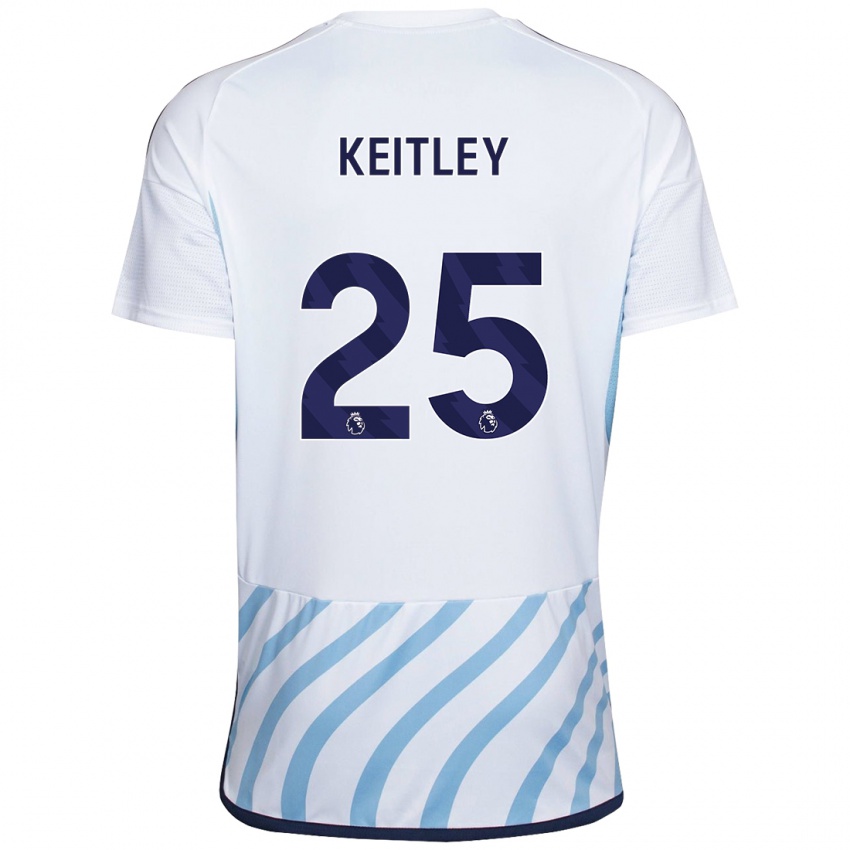 Niño Camiseta Alice Keitley #25 Blanco Azul 2ª Equipación 2023/24 La Camisa
