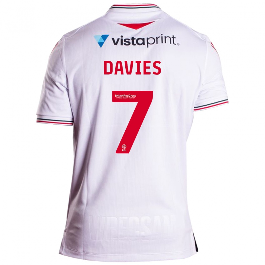 Niño Camiseta Jordan Davies #7 Blanco 2ª Equipación 2023/24 La Camisa