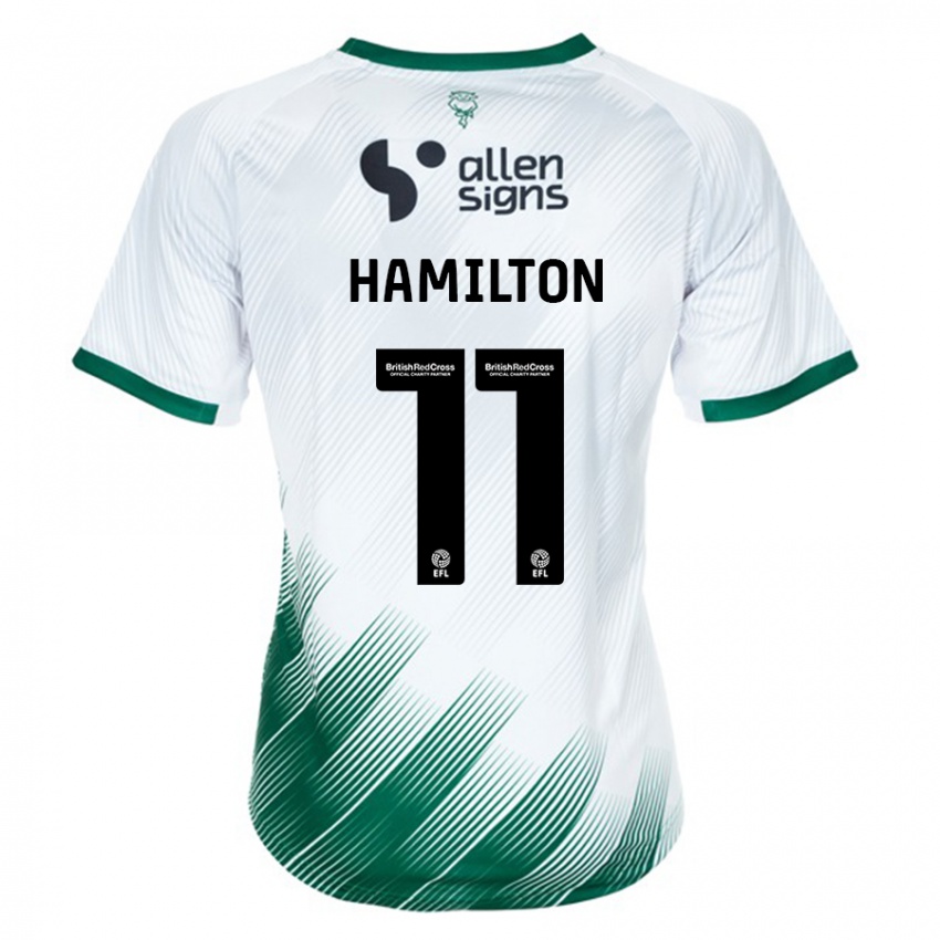 Niño Camiseta Ethan Hamilton #11 Blanco 2ª Equipación 2023/24 La Camisa