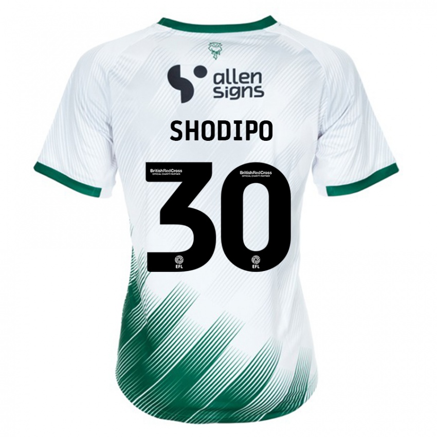 Niño Camiseta Olamide Shodipo #30 Blanco 2ª Equipación 2023/24 La Camisa