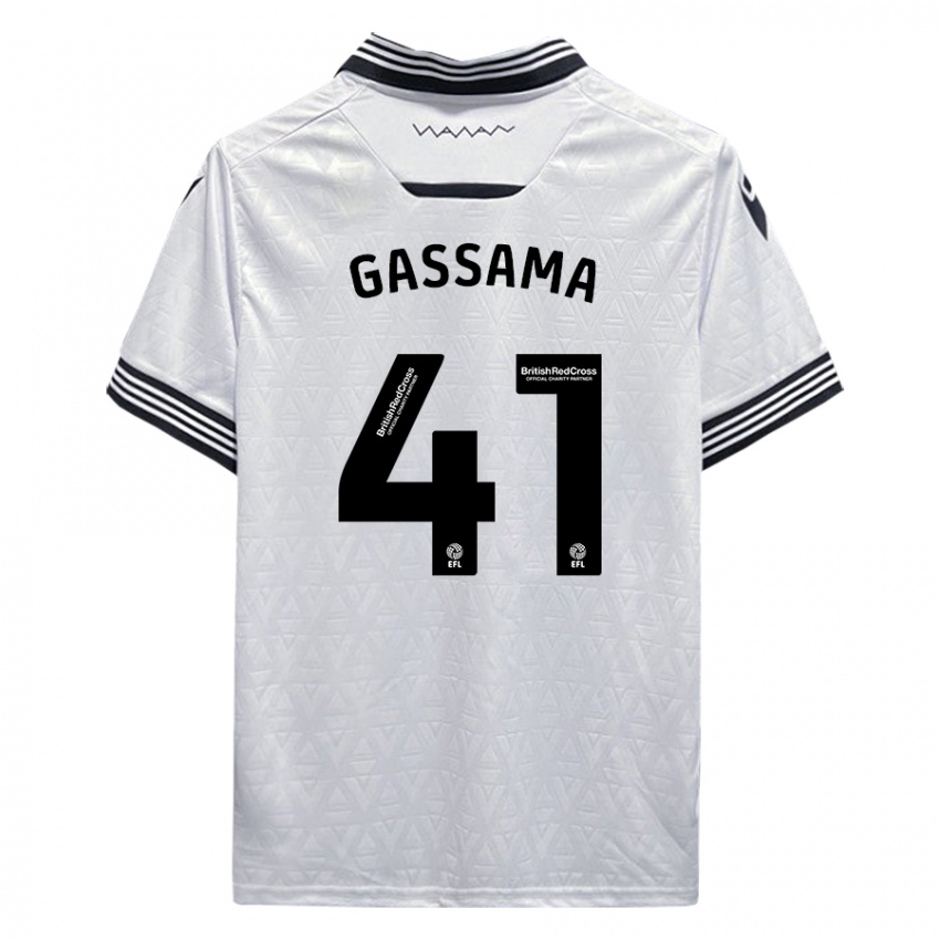 Niño Camiseta Djeidi Gassama #41 Blanco 2ª Equipación 2023/24 La Camisa