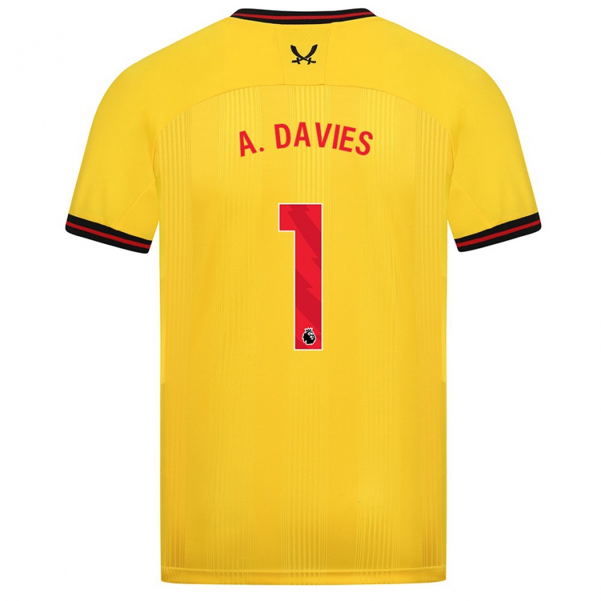 Niño Camiseta Adam Davies #1 Amarillo 2ª Equipación 2023/24 La Camisa