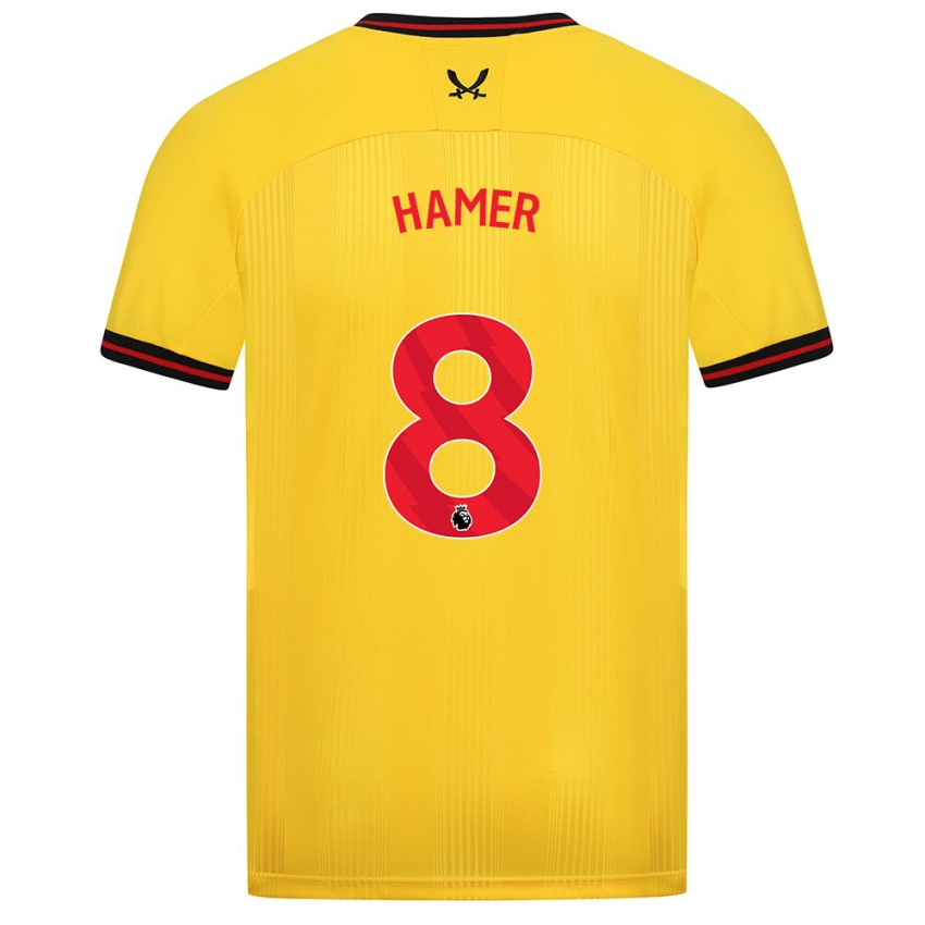 Niño Camiseta Gustavo Hamer #8 Amarillo 2ª Equipación 2023/24 La Camisa