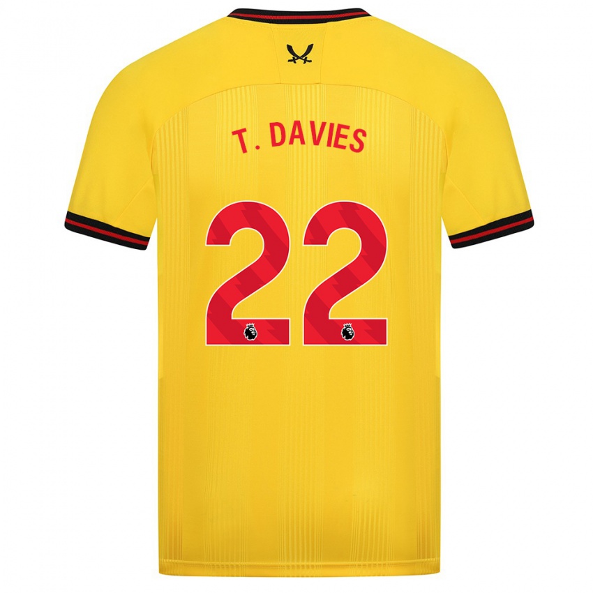 Niño Camiseta Tom Davies #22 Amarillo 2ª Equipación 2023/24 La Camisa