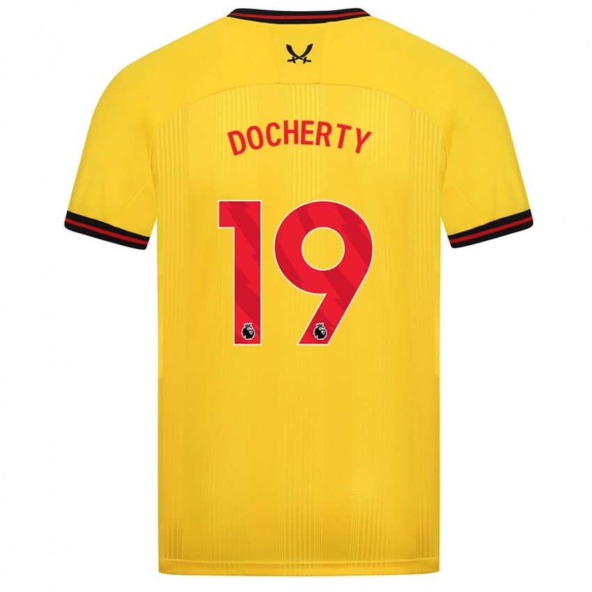 Niño Camiseta Charley Docherty #19 Amarillo 2ª Equipación 2023/24 La Camisa