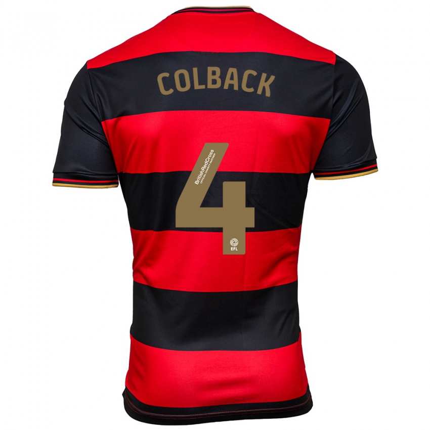 Niño Camiseta Jack Colback #4 Negro Rojo 2ª Equipación 2023/24 La Camisa
