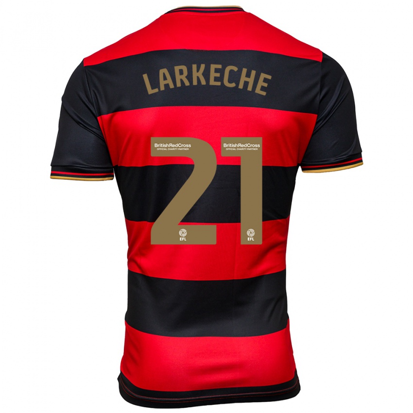 Niño Camiseta Ziyad Larkeche #21 Negro Rojo 2ª Equipación 2023/24 La Camisa