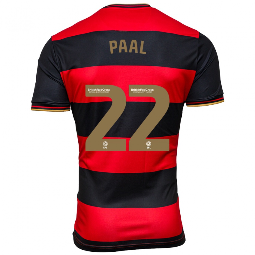 Niño Camiseta Kenneth Paal #22 Negro Rojo 2ª Equipación 2023/24 La Camisa