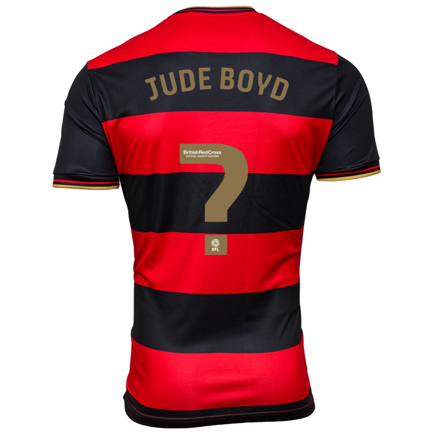 Niño Camiseta Arkell Jude-Boyd #0 Negro Rojo 2ª Equipación 2023/24 La Camisa