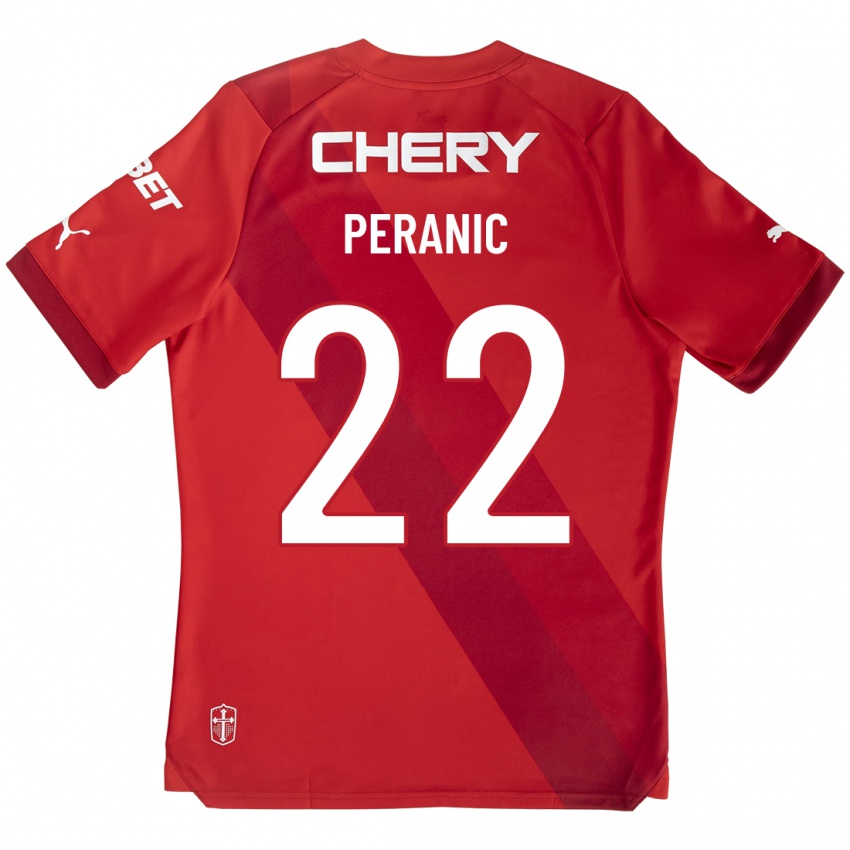 Niño Camiseta Nicolás Peranic #22 Rojo 2ª Equipación 2023/24 La Camisa