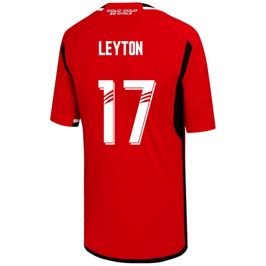 Niño Camiseta Geraldine Leyton #17 Rojo 2ª Equipación 2023/24 La Camisa