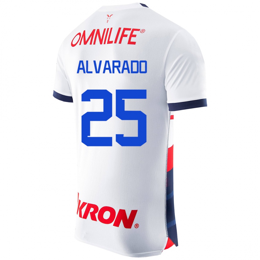 Niño Camiseta Roberto Alvarado #25 Blanco 2ª Equipación 2023/24 La Camisa