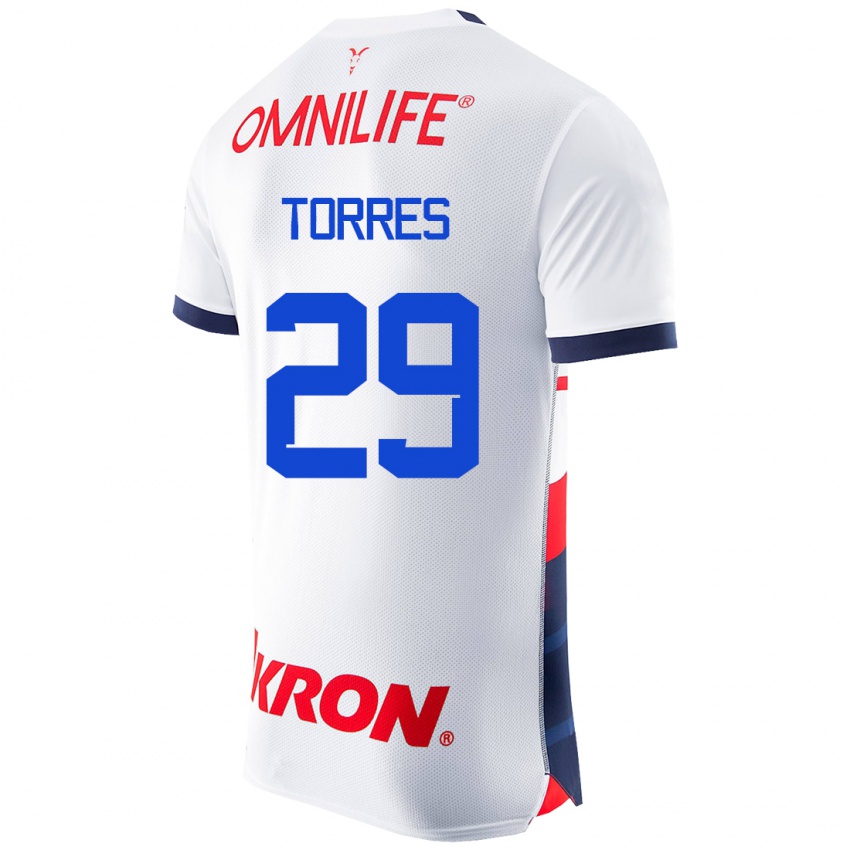 Niño Camiseta Alan Torres #29 Blanco 2ª Equipación 2023/24 La Camisa