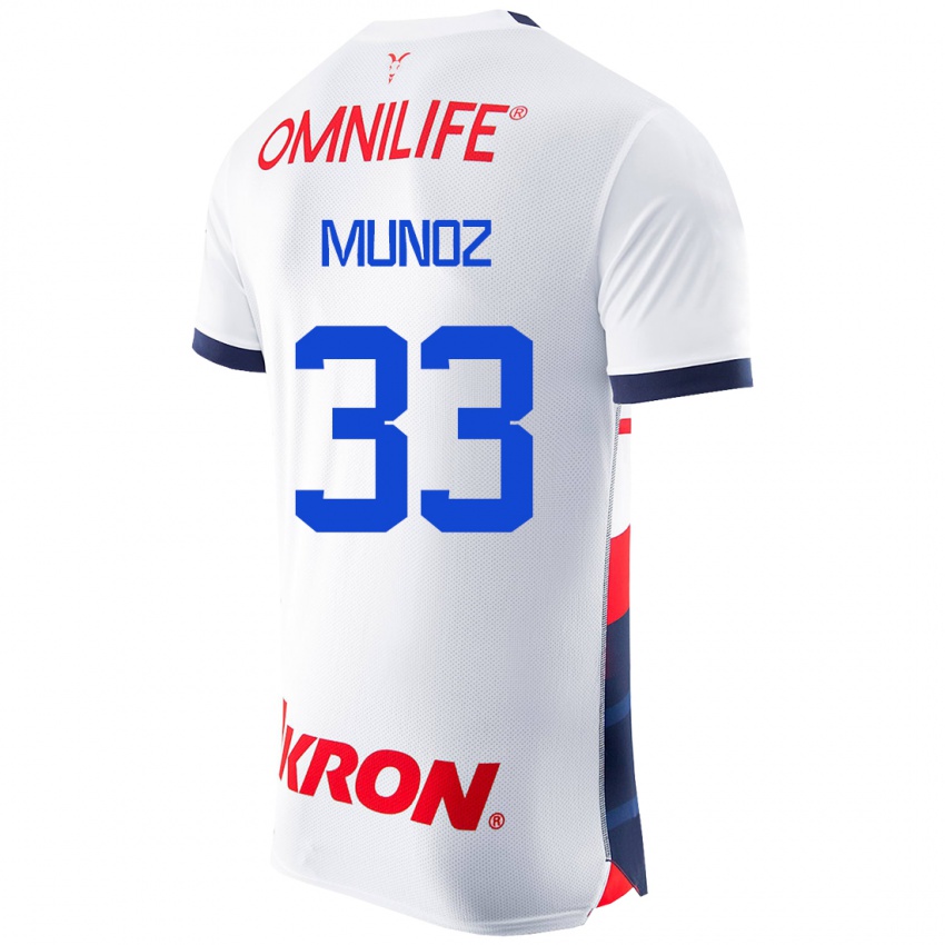 Niño Camiseta Zahid Muñoz #33 Blanco 2ª Equipación 2023/24 La Camisa