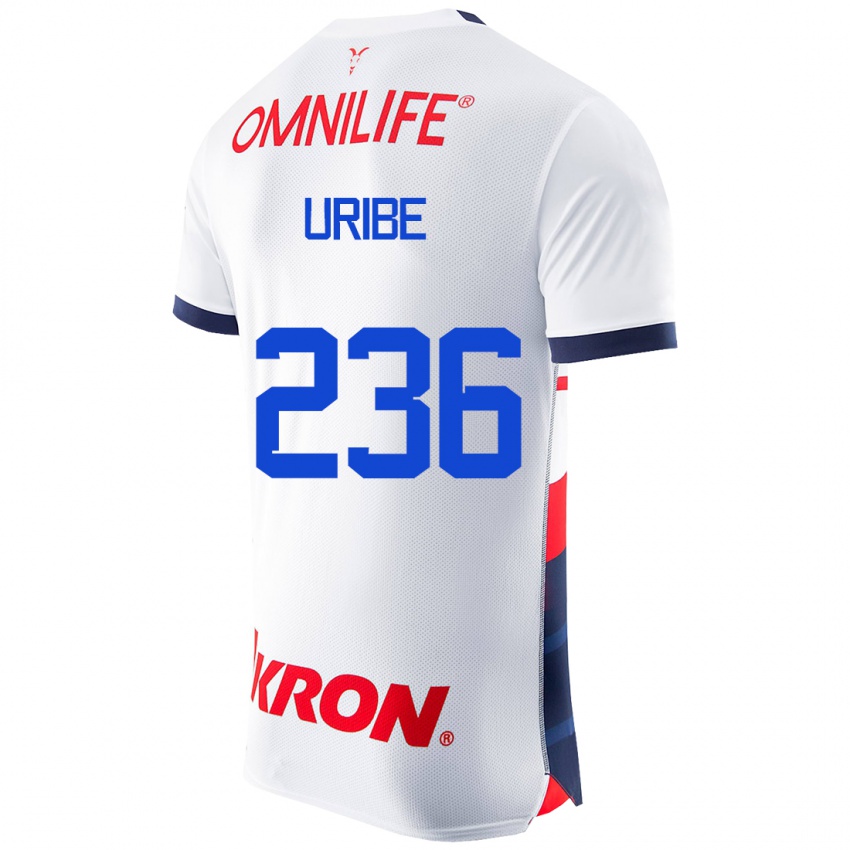 Niño Camiseta Juan Uribe #236 Blanco 2ª Equipación 2023/24 La Camisa