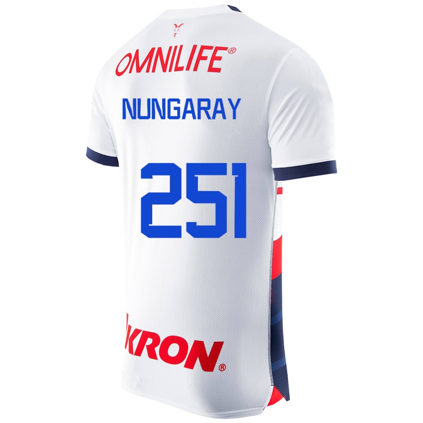 Niño Camiseta David Nungaray #251 Blanco 2ª Equipación 2023/24 La Camisa