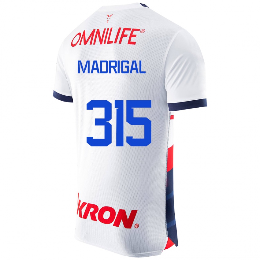 Niño Camiseta David Madrigal #315 Blanco 2ª Equipación 2023/24 La Camisa
