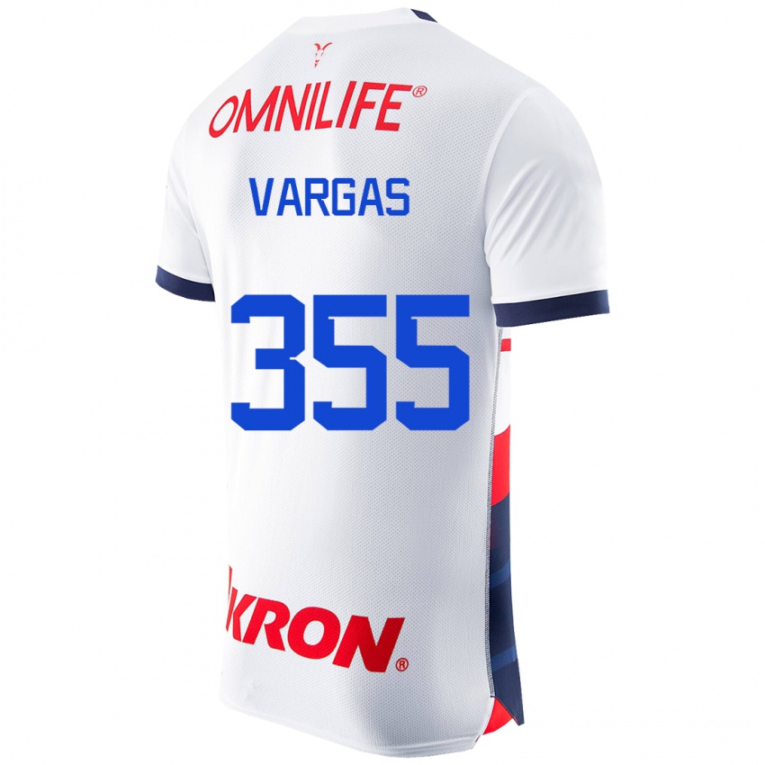 Niño Camiseta Edgar Vargas #355 Blanco 2ª Equipación 2023/24 La Camisa