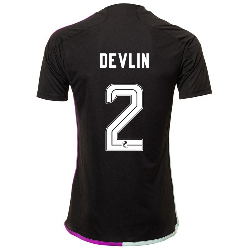 Niño Camiseta Nicky Devlin #2 Negro 2ª Equipación 2023/24 La Camisa