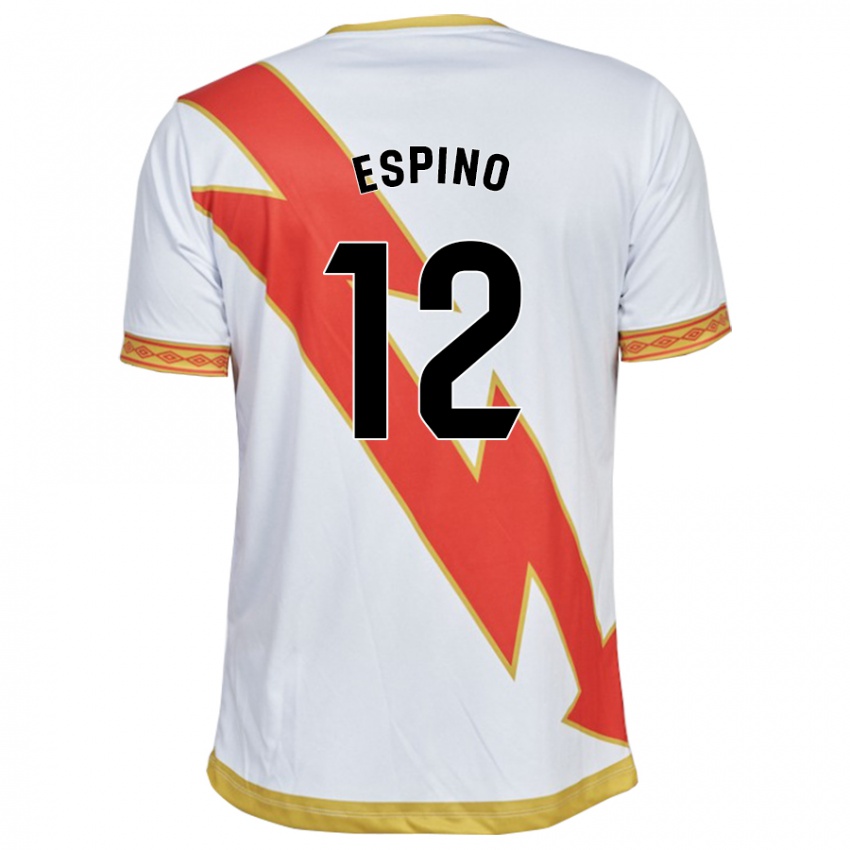 Hombre Camiseta Alfonso Espino #12 Blanco 1ª Equipación 2023/24 La Camisa