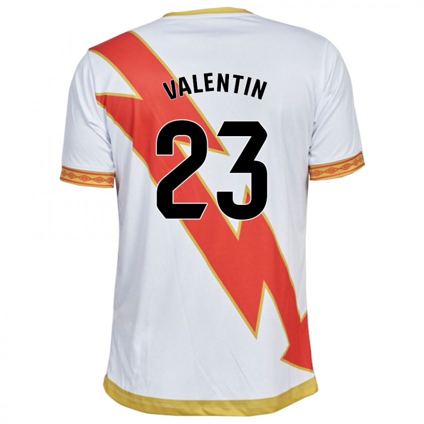 Hombre Camiseta Óscar Valentín #23 Blanco 1ª Equipación 2023/24 La Camisa
