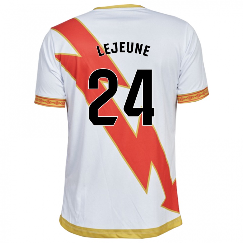 Hombre Camiseta Florian Lejeune #24 Blanco 1ª Equipación 2023/24 La Camisa