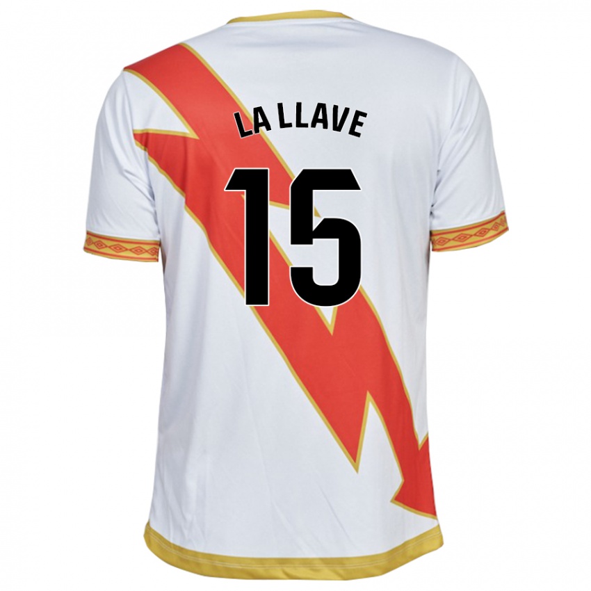 Hombre Camiseta Kevin De La Llave #15 Blanco 1ª Equipación 2023/24 La Camisa